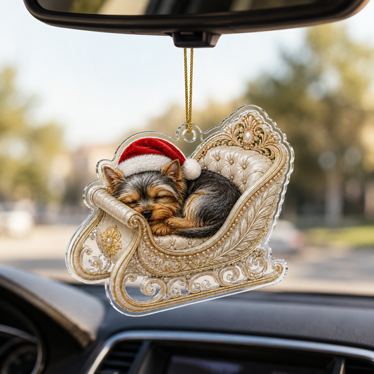 Dog Christmas Sleigh Yorkshire Terrier