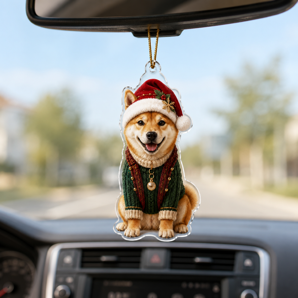 Dog Chrismast With Noel Sweater Shiba
