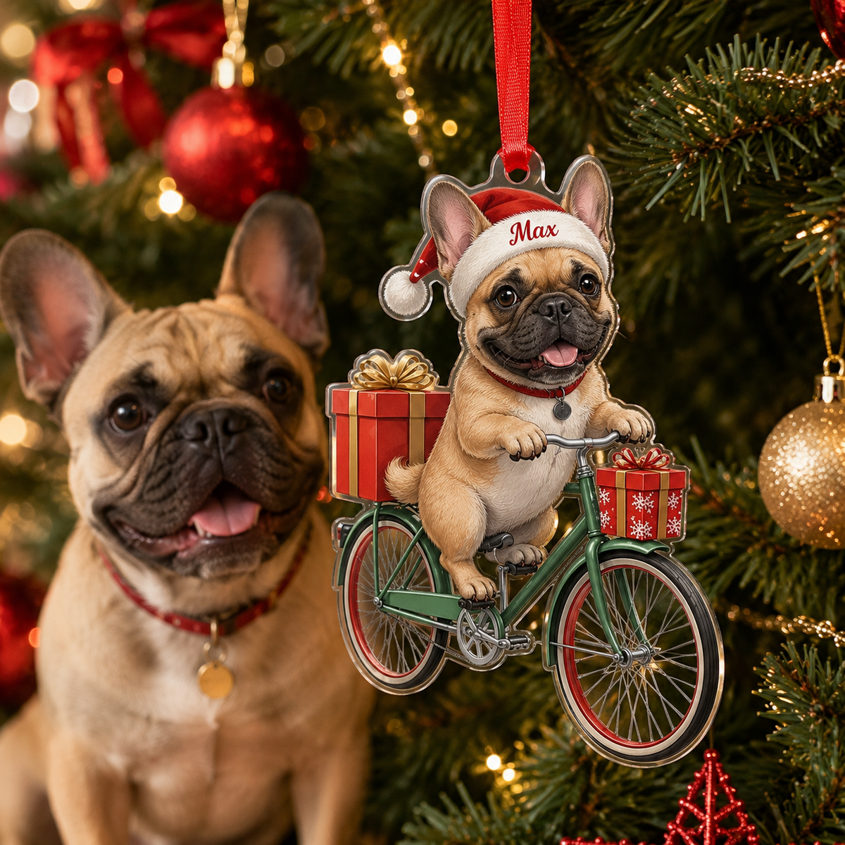 Custom Photo Dog Christmas Style 10