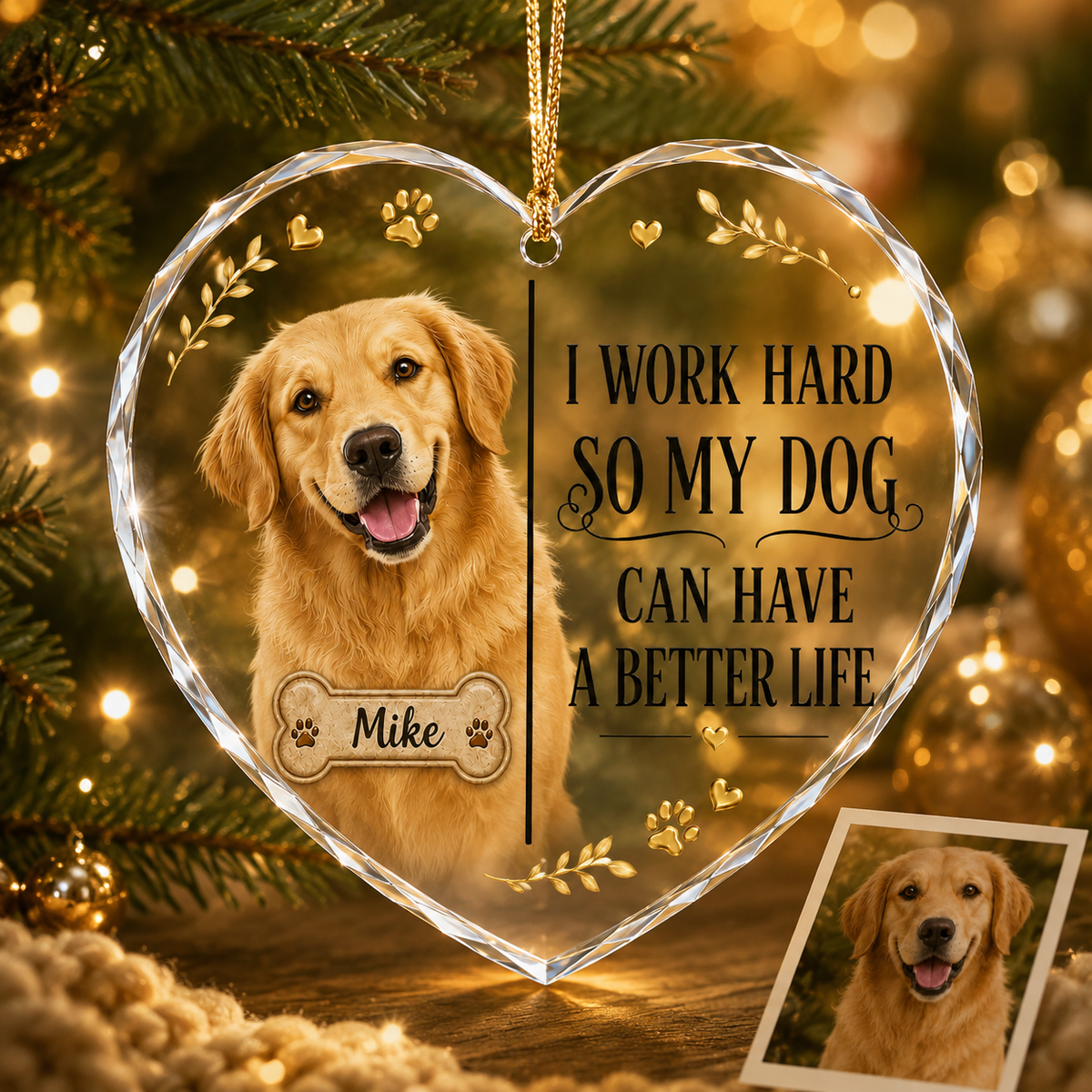 Custom Photo Dog With Cute Quote