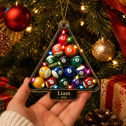 Custom Name Billiards Festive Triangle Rack Acrylic