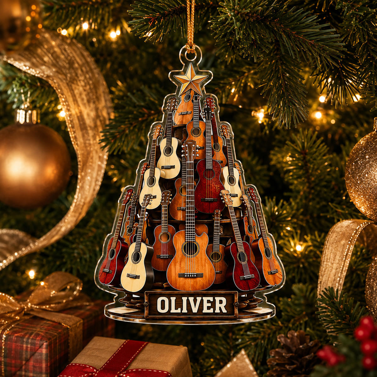 Guitar Custom Name Acrylic - Multi Guitar Christmas Tree