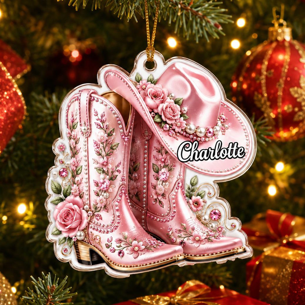 Personalized Boost Floral Cowgirl Acrylic