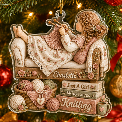 Personalized Just A Girl Hobby Knitting