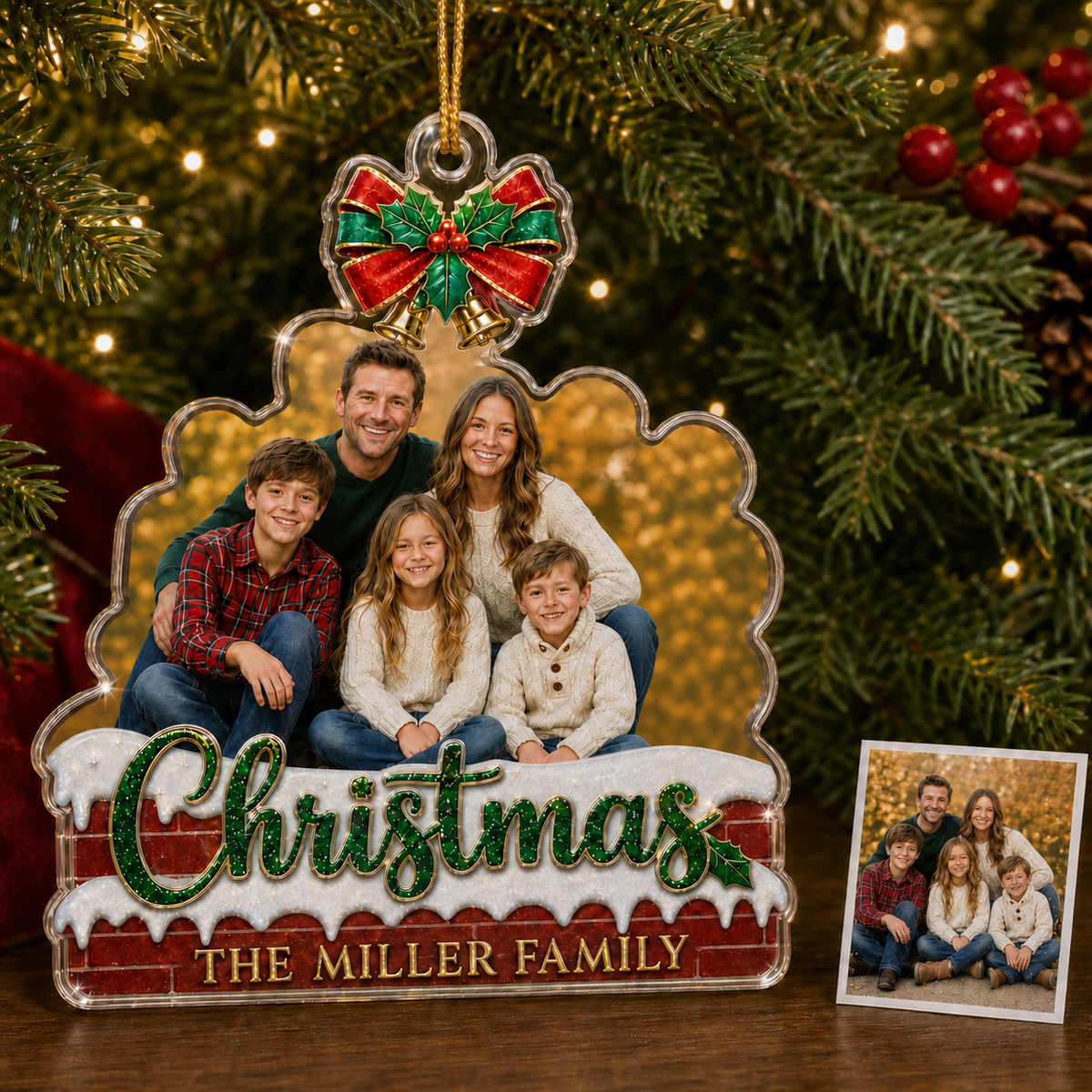 Custom Photo Christmas Family Chimney