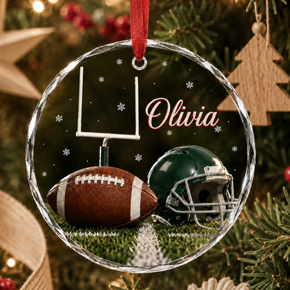 Sports Glass Ornament American Football