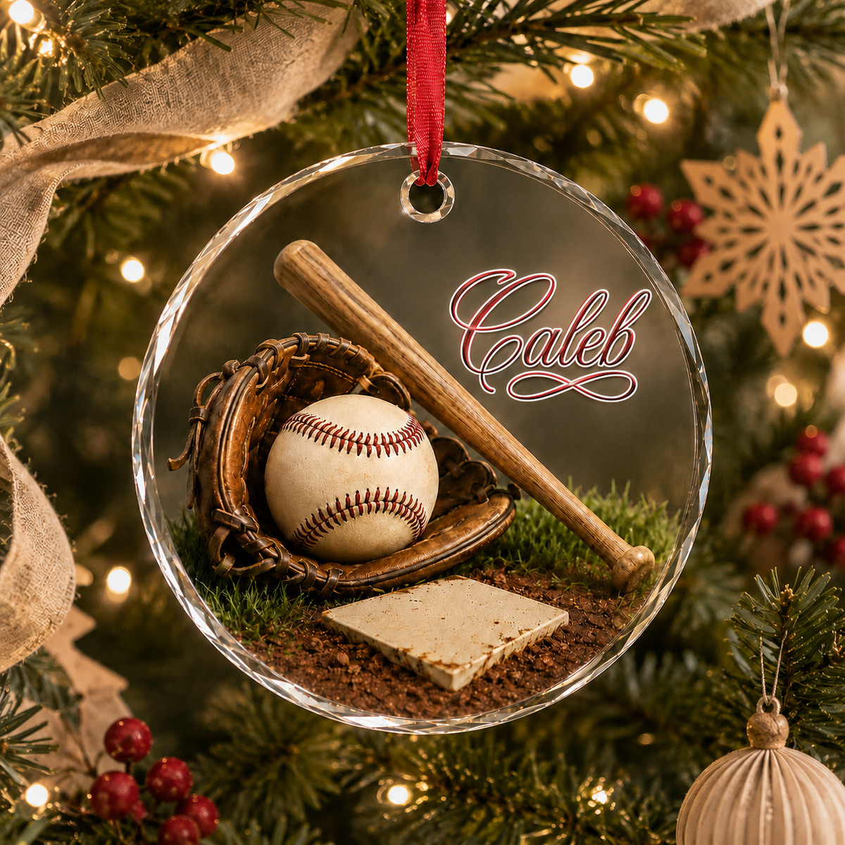 Sports Glass Ornament Baseball