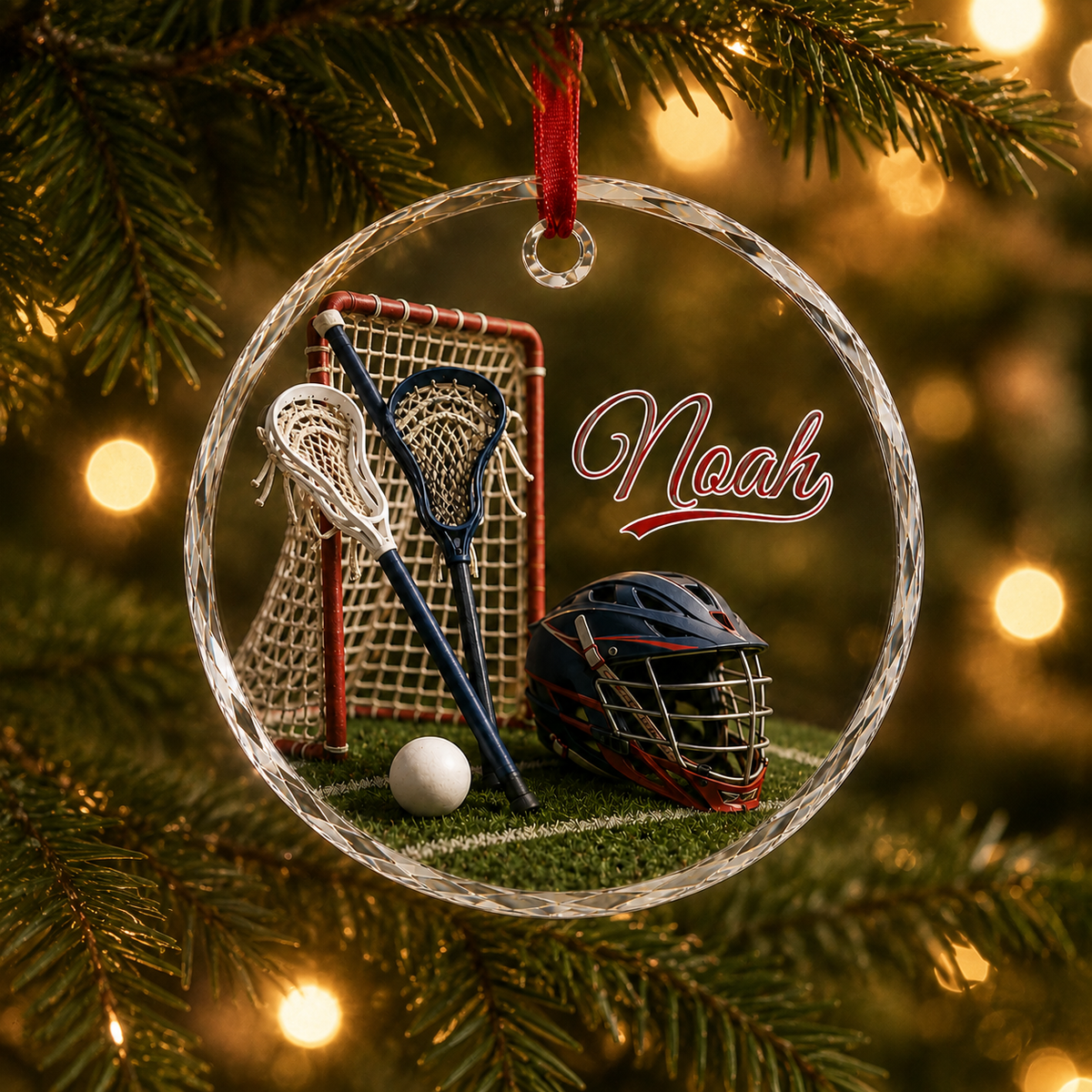 Sports Glass Ornament Lacrosse