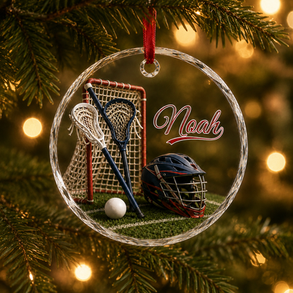 Sports Glass Ornament Lacrosse