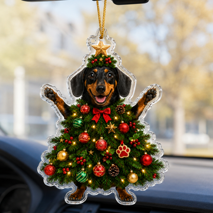 Dog Santa Tree Dachshund