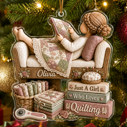 Personalized Just A Girl Hobby Quilting
