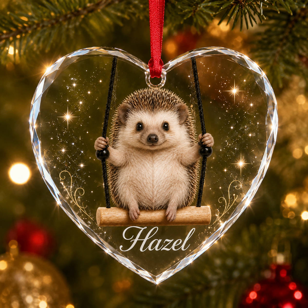 Animal Glass Ornament Hedgehog