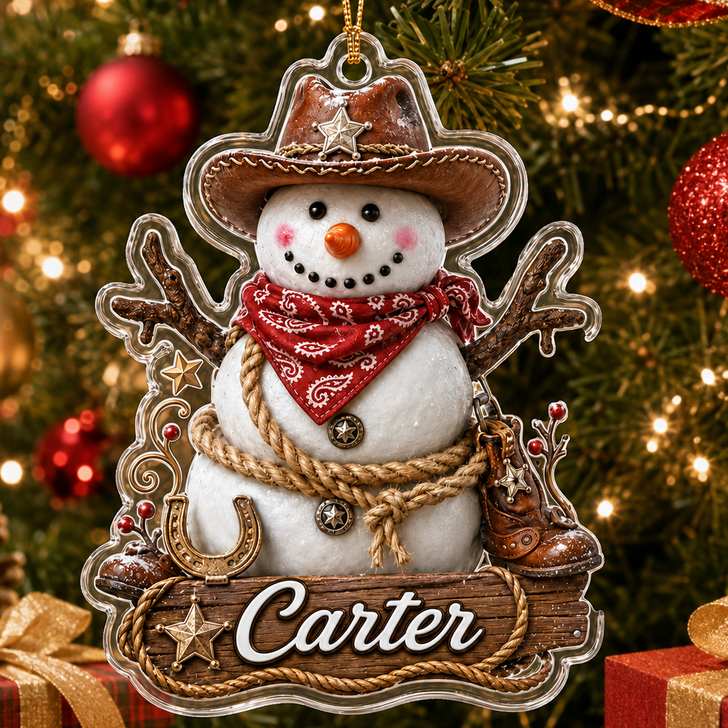 Personalized Boost Cowboy Snowman Acrylic