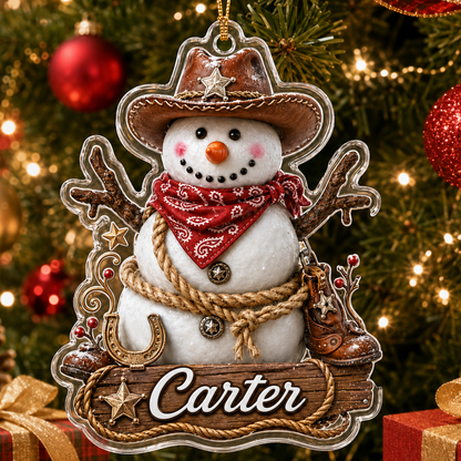 Personalized Boost Cowboy Snowman Acrylic