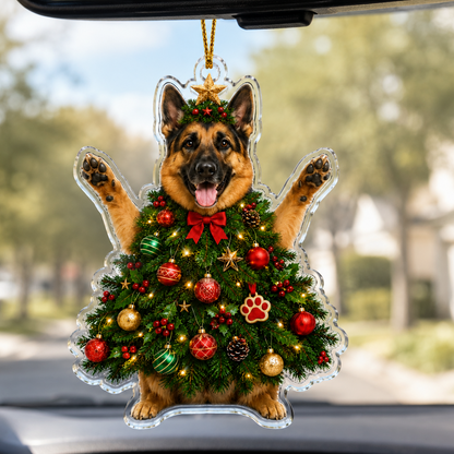 Dog Santa Tree German Shepherd