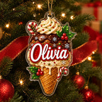 Custom Name Food Acrylic - Ice Cream Cone