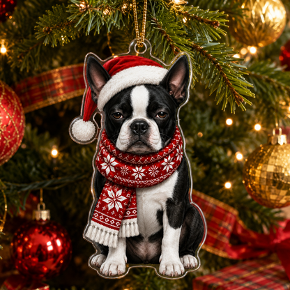 Dog Funny Christmas Boston Terrier
