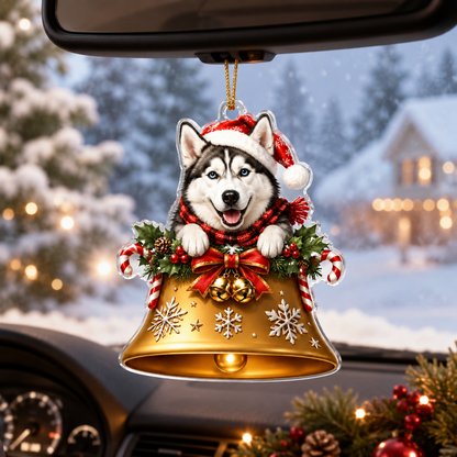 Dog Christmas Bell Siberian Husky