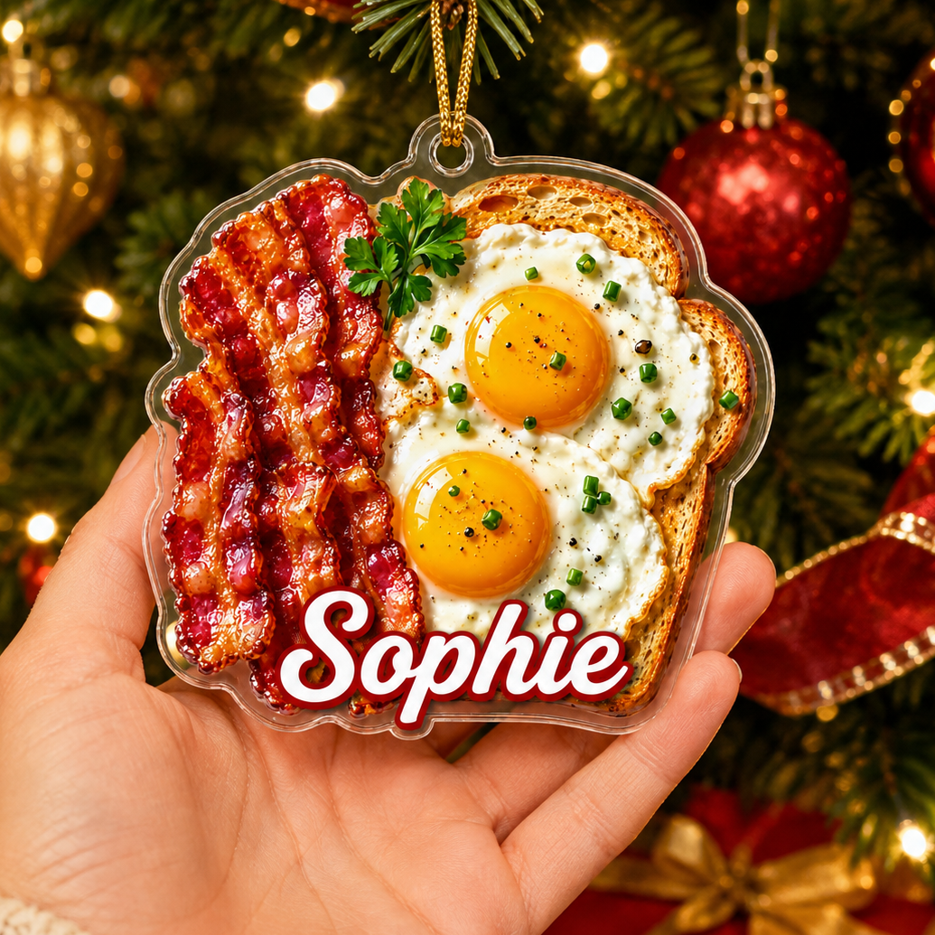 Breakfast Custom Name Bacon and Eggs Acrylic