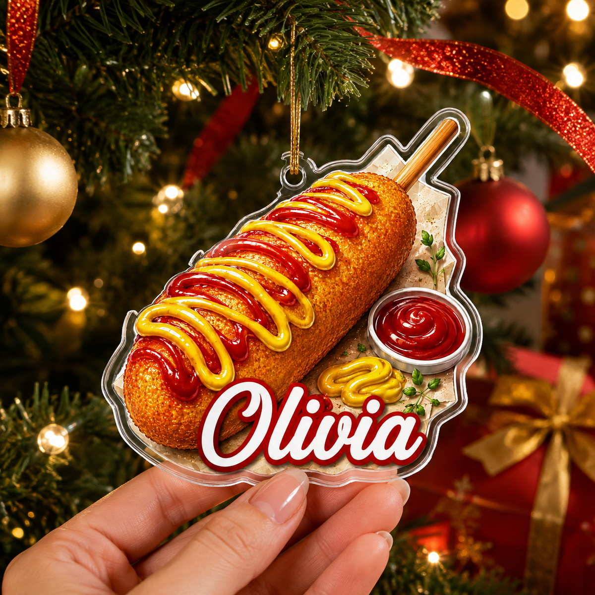 Breakfast Custom Name Corn Dog Acrylic
