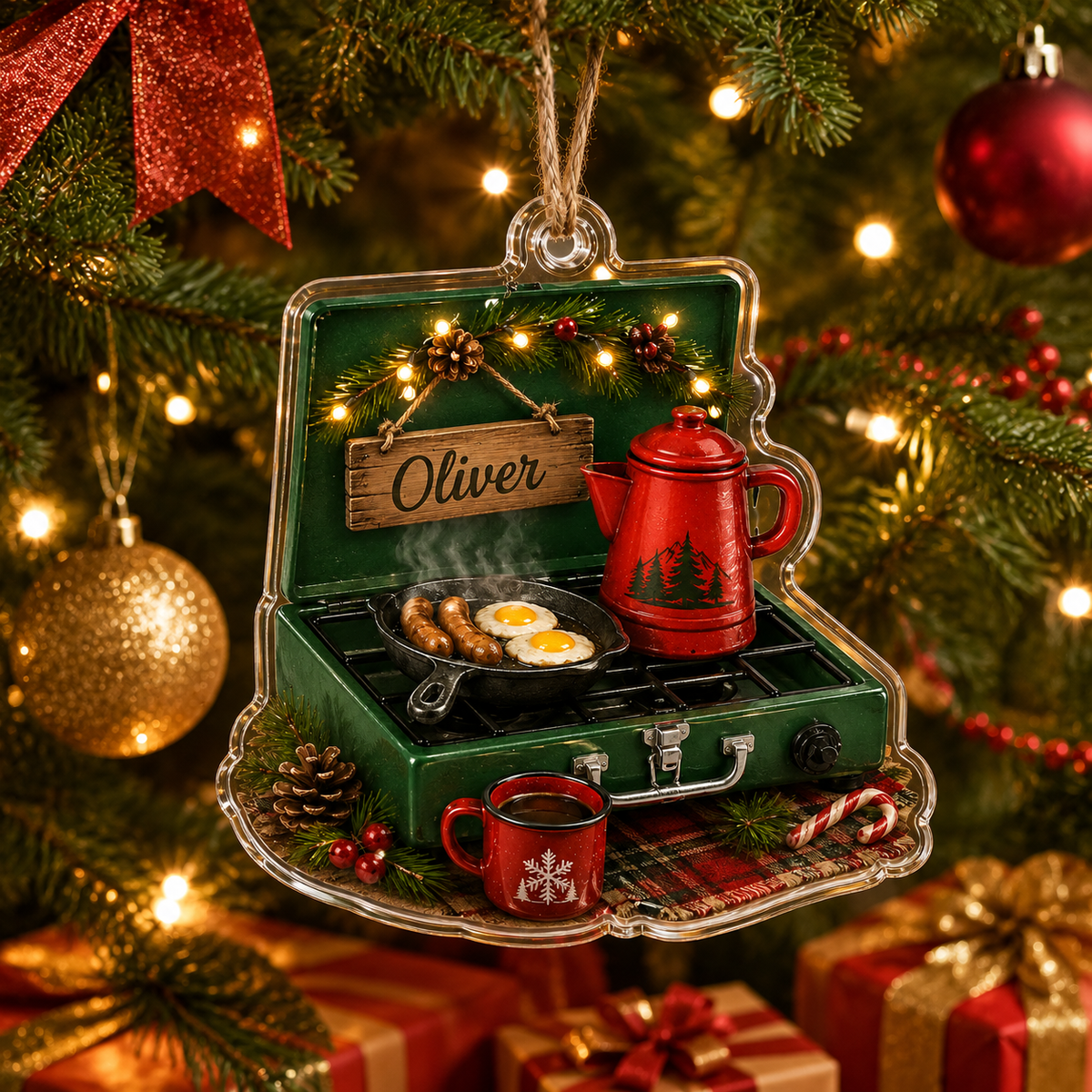 Camping Personalize Acrylic Christmas Breakfast