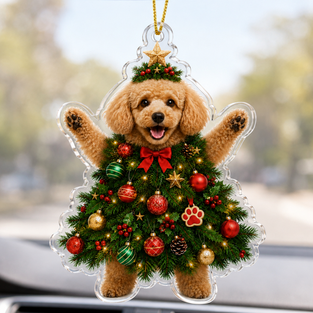 Dog Santa Tree Poodle