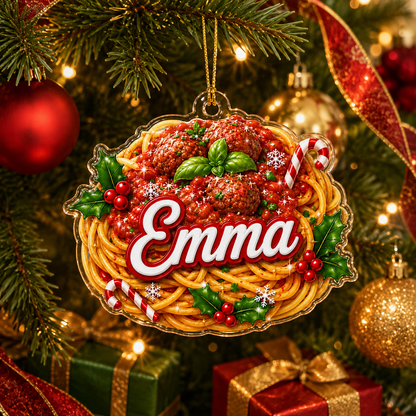 Custom Name Food Acrylic - Spaghetti
