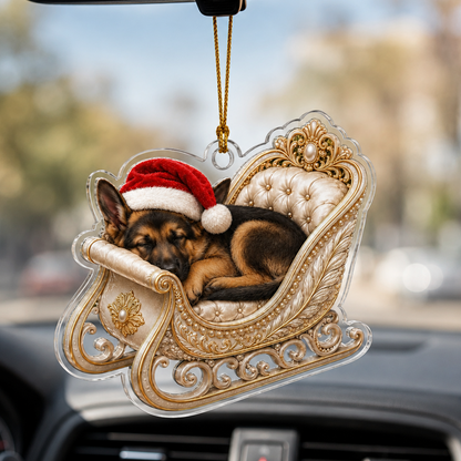 Dog Christmas Sleigh German Shepherd