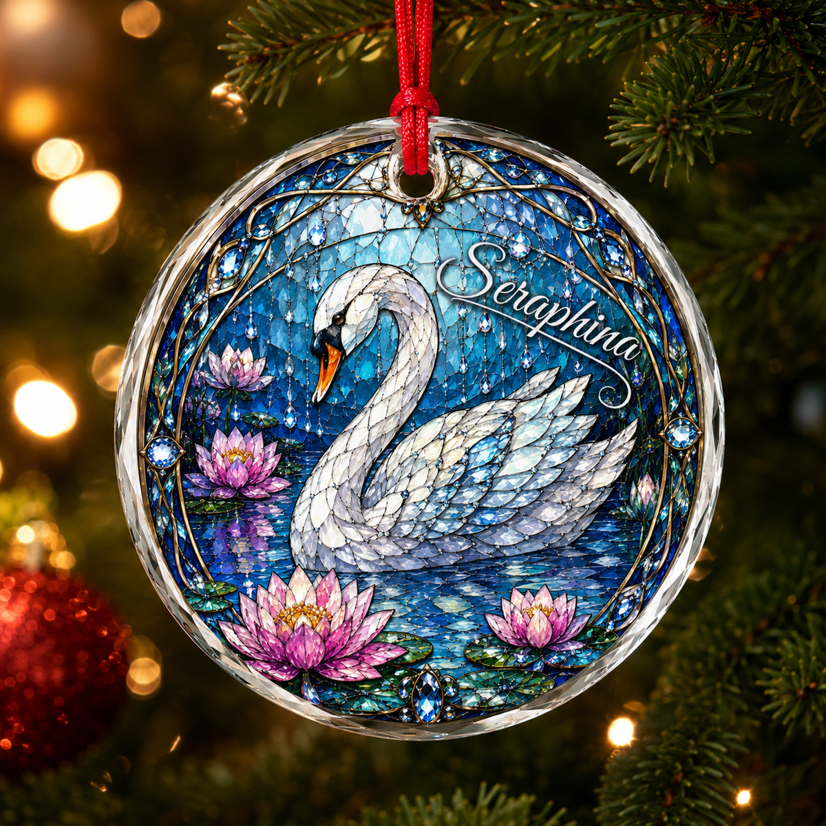 Custom Name Glass Animal Swan