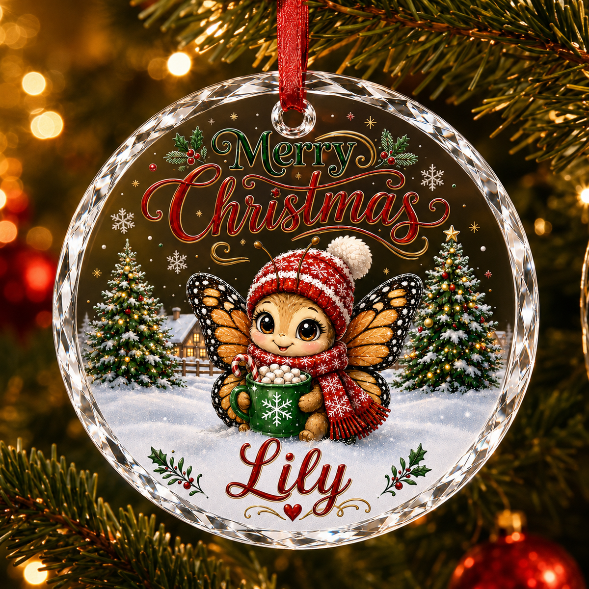 Christmas Glass Animal Butterfly