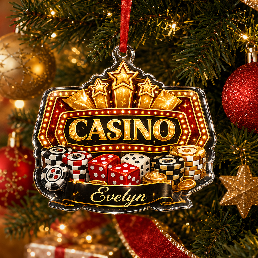 Pocker Custome Name Acrylic Twinkle Casino