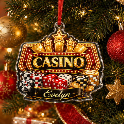 Pocker Custome Name Acrylic Twinkle Casino