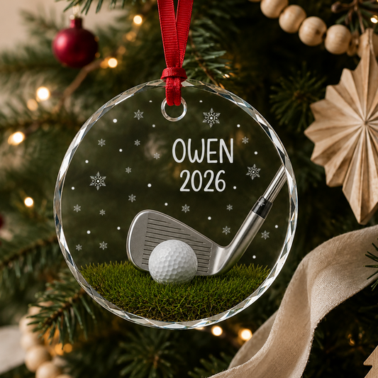Sport Glass Ornament Golf Course