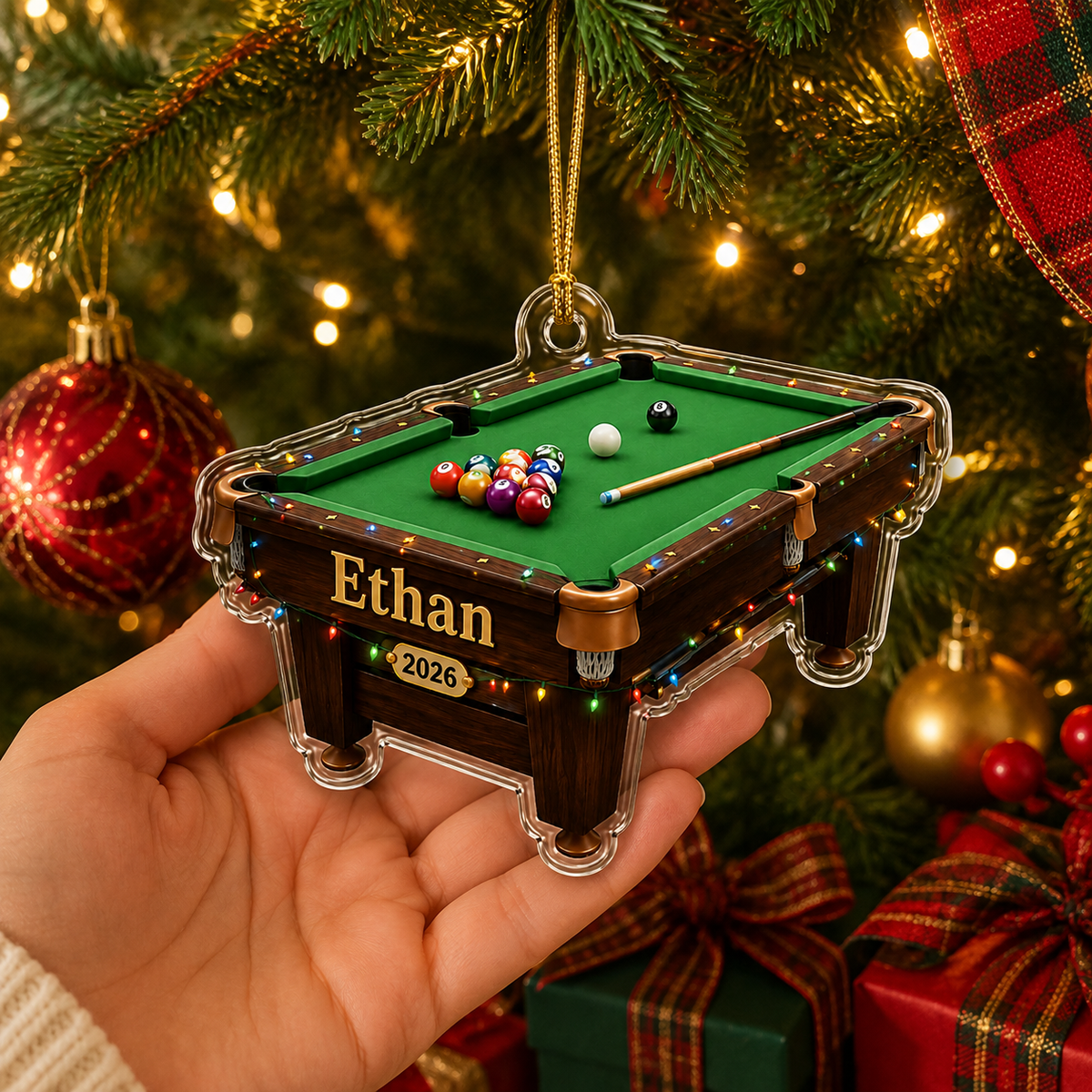 Custom Name Billiards Festive Cue Table Acrylic