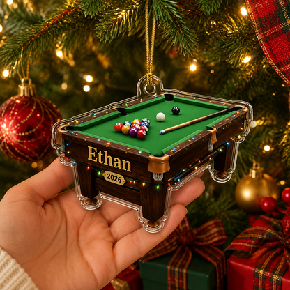Custom Name Billiards Festive Cue Table Acrylic