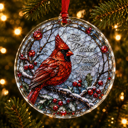 Custom Name Glass Animal Cardinal