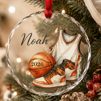 Sport Glass Ornament Basketball Gear