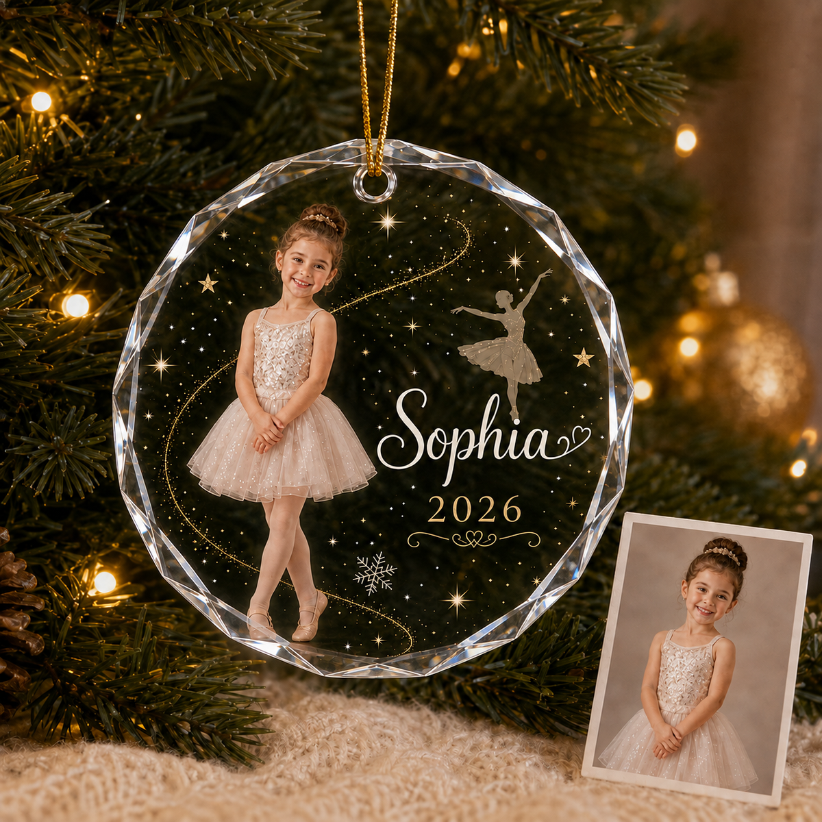 Personalized Dancing Glass Baby Girl Ballerina
