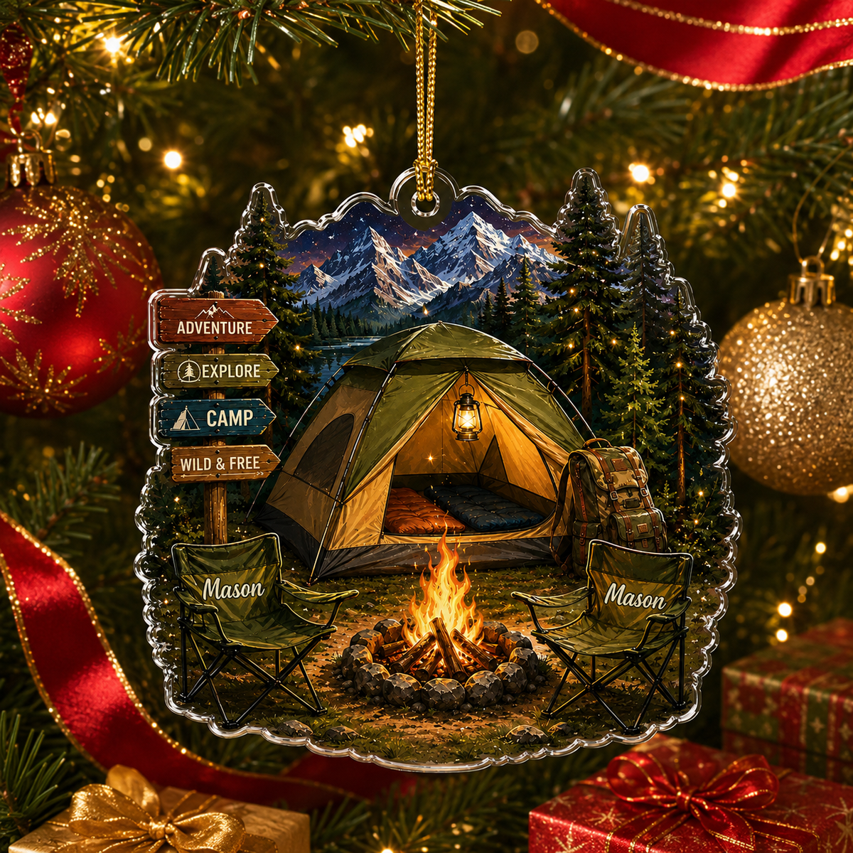 Camping Personalize Acrylic Moutain Camping