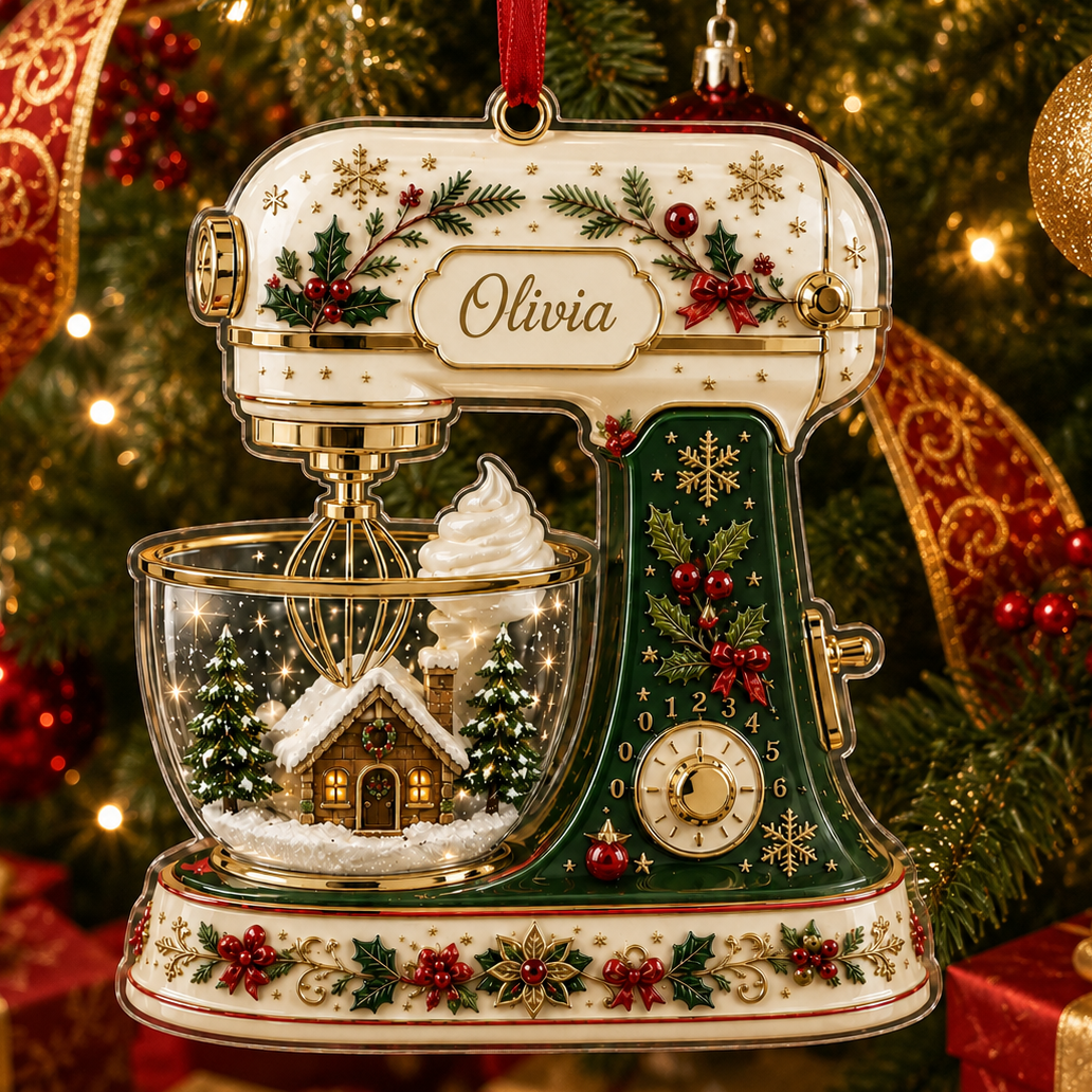 Personalized Kitchen Utensils Acrylic Winter Dough Mixer