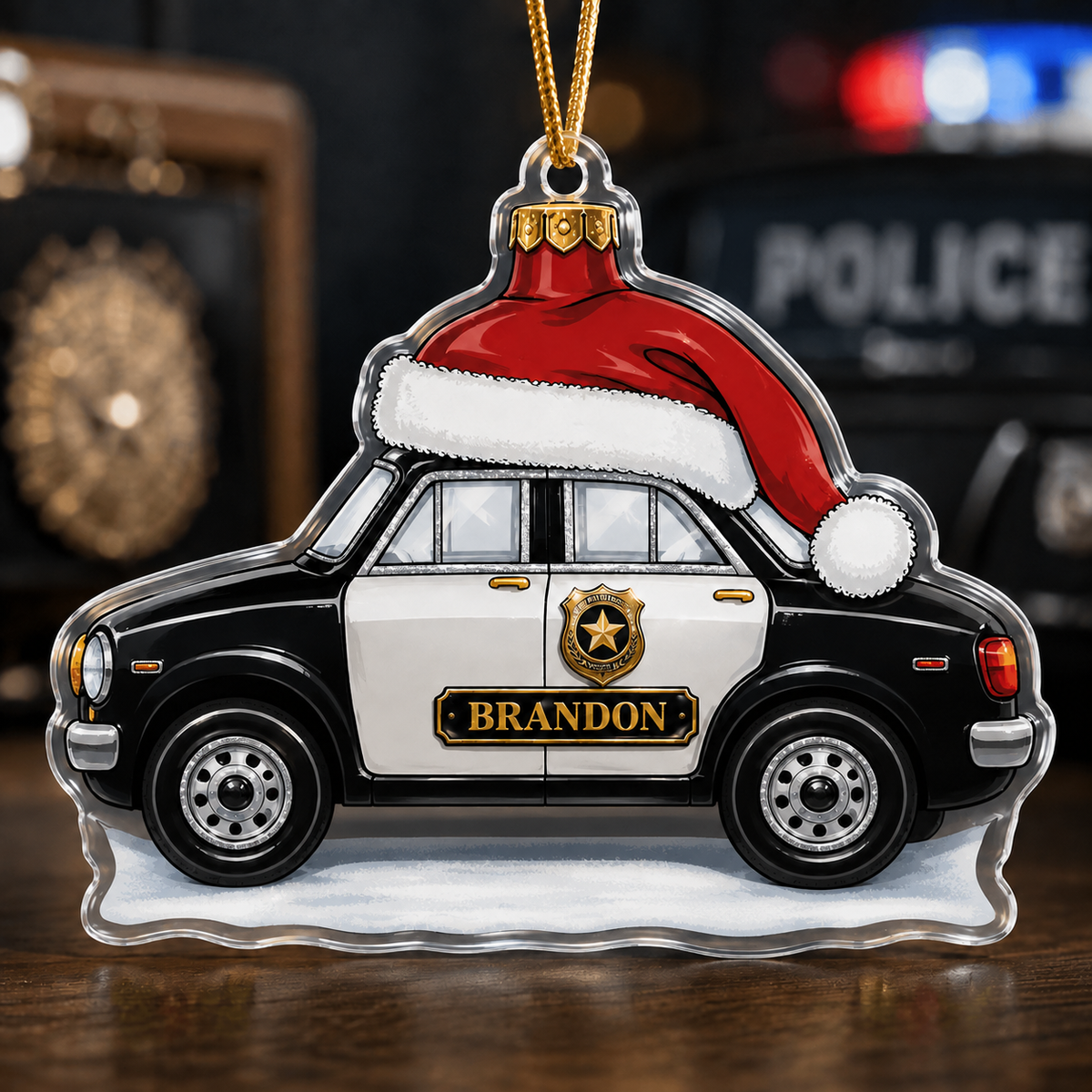 Police Santa hat Car