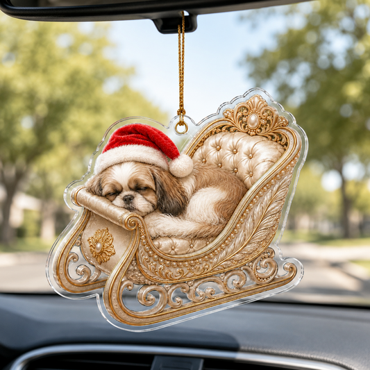 Dog Christmas Sleigh Shih Tzu