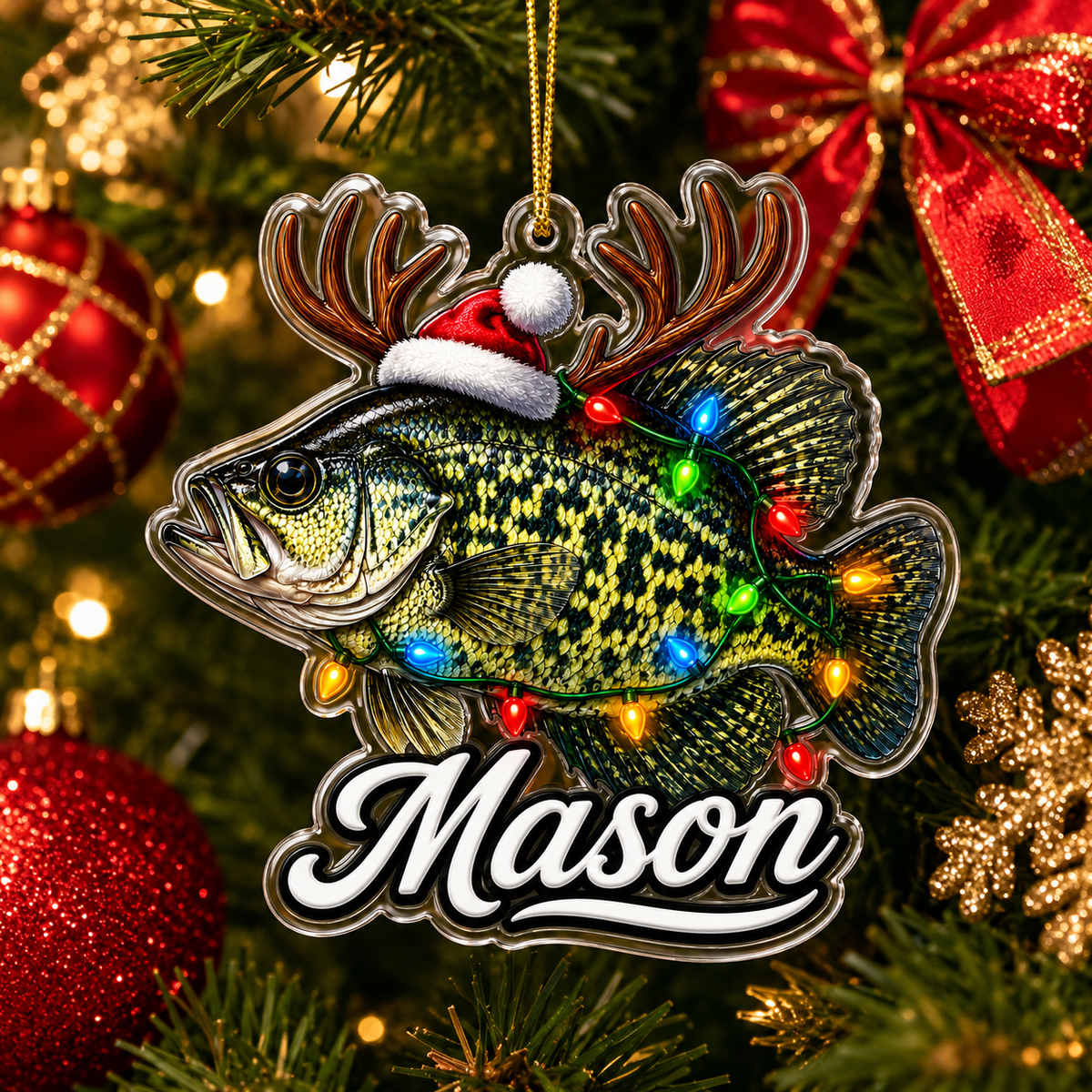 Fishing Christmas Lights Crappie Acrylic