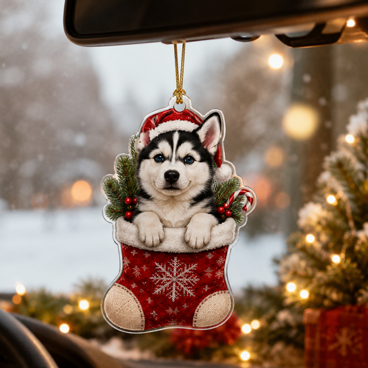 Dog Christmas Socks Siberian Husky