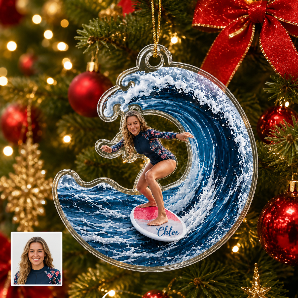 Surfing Personalize Acrylic Girl