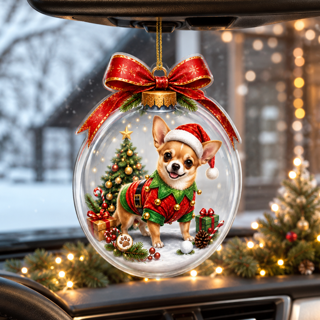 Dog Santa Bauble Ball Chihuahua