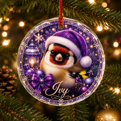 Purple Bird At Christmas Goldfinch