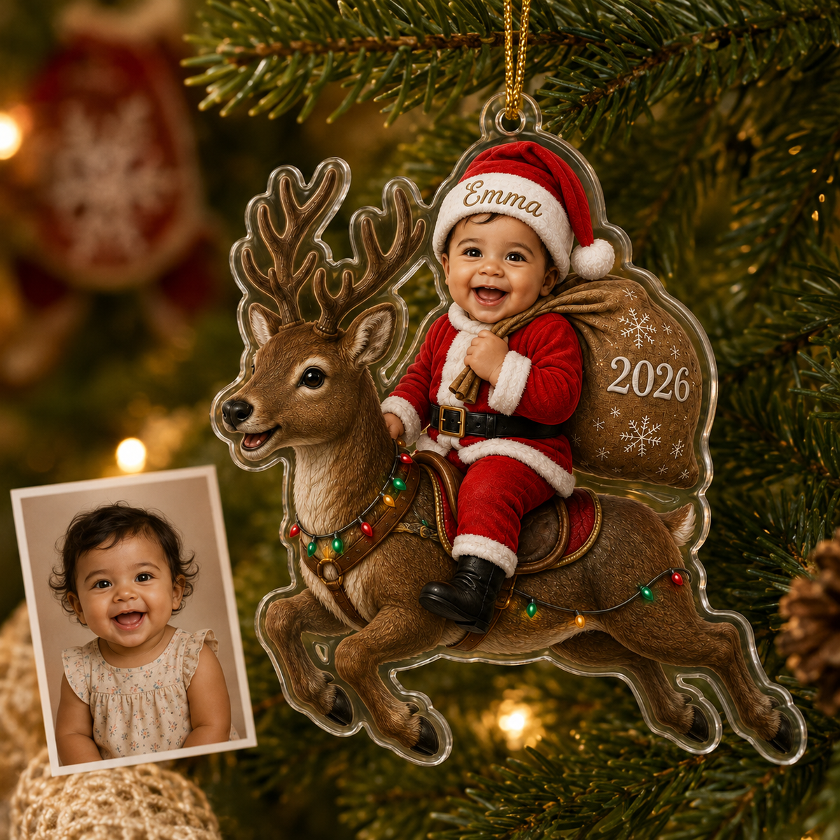 Custom Photo Baby Animal Reindeer