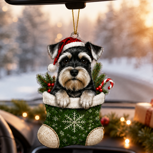 Dog Christmas Socks Miniature Schnauzer