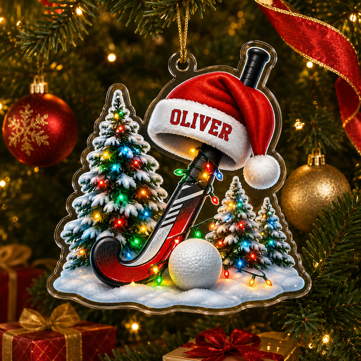 Custom Sports Christmas Acrylic - Field Hockey